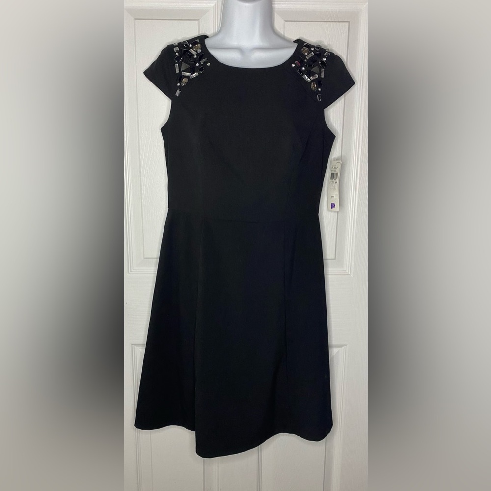 Alyx Petite NWT Black Sequined Shoulder Dress